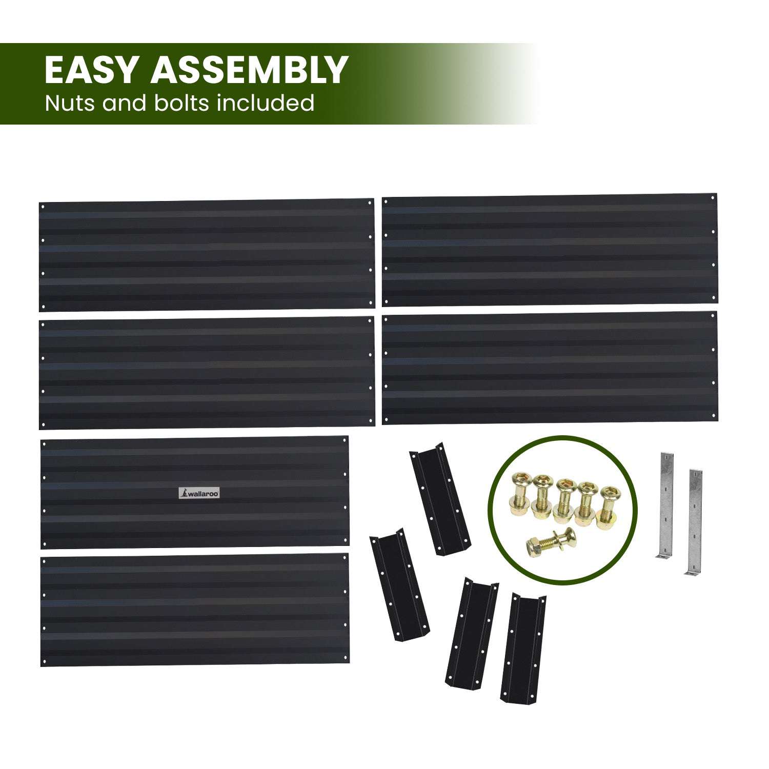 30cm Galvanized Steel Garden Bed - Black